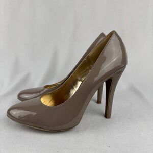 Steve Madden Taupe Patent Leather Pointed Toe‎ Stiletto Heels Pumps 8.5